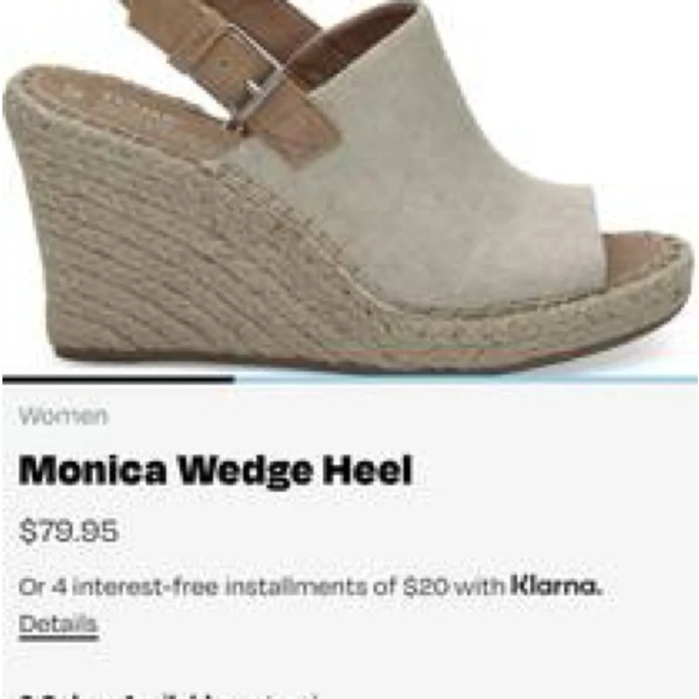 TOMS Monica Espadrille Wedge Sandal in Natural in Box - Picture 6 of 9